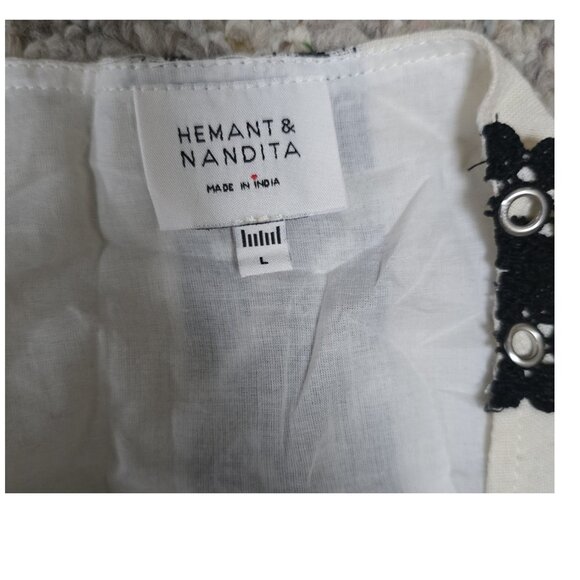 Hemant & Nandita  Twisted Yoke Midi Dress, Size L, NWOT - Picture 4 of 6